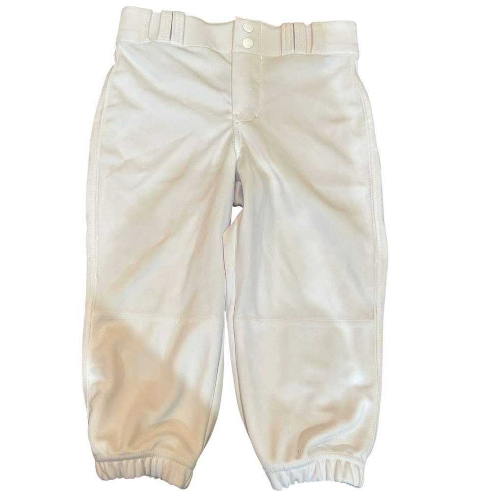 Champro Baseball Pants Youth White Double Snap Elastic Cuffs Size M